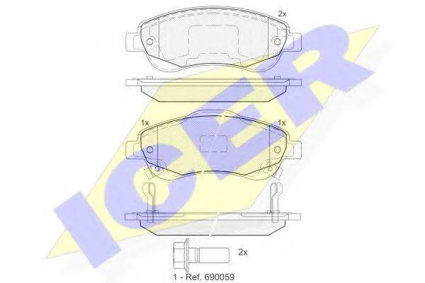 Комплект гальмівних колодок, дискове гальмо